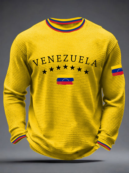 Camiseta casual con estampado venezolano para hombre