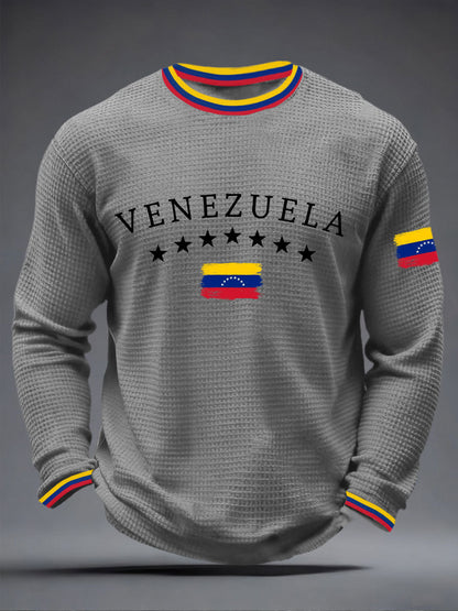 Camiseta casual con estampado venezolano para hombre