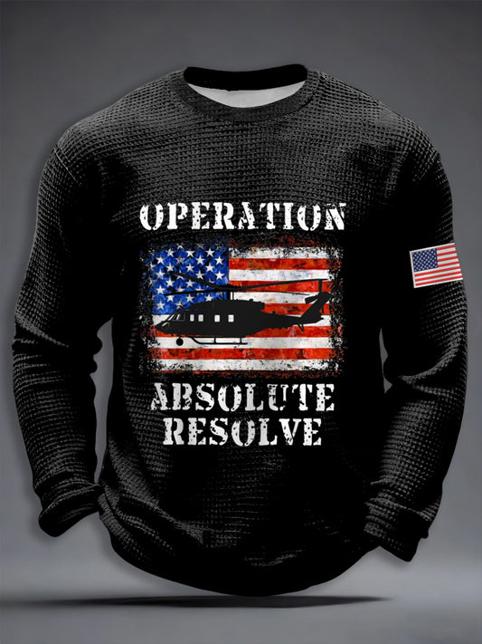 Camiseta de manga larga para hombre Operation Absolute Resolve Waffle