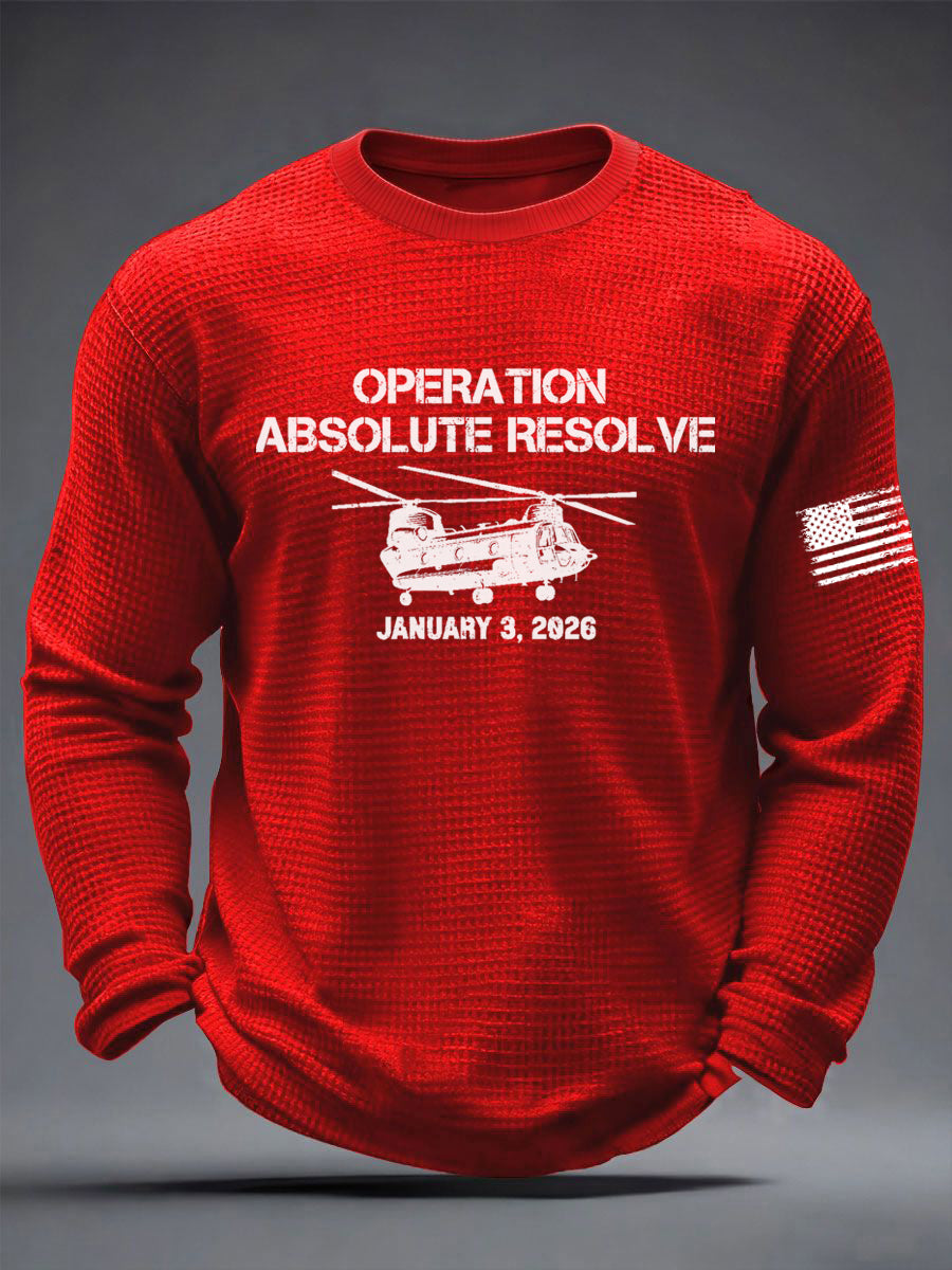 Camiseta de manga larga estampada Operation Absolute Resolve para hombre