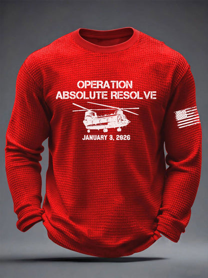 Camiseta de manga larga estampada Operation Absolute Resolve para hombre