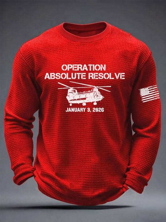 Camiseta de manga larga estampada Operation Absolute Resolve para hombre