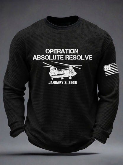 Camiseta de manga larga estampada Operation Absolute Resolve para hombre