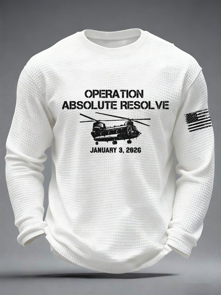 Camiseta de manga larga estampada Operation Absolute Resolve para hombre