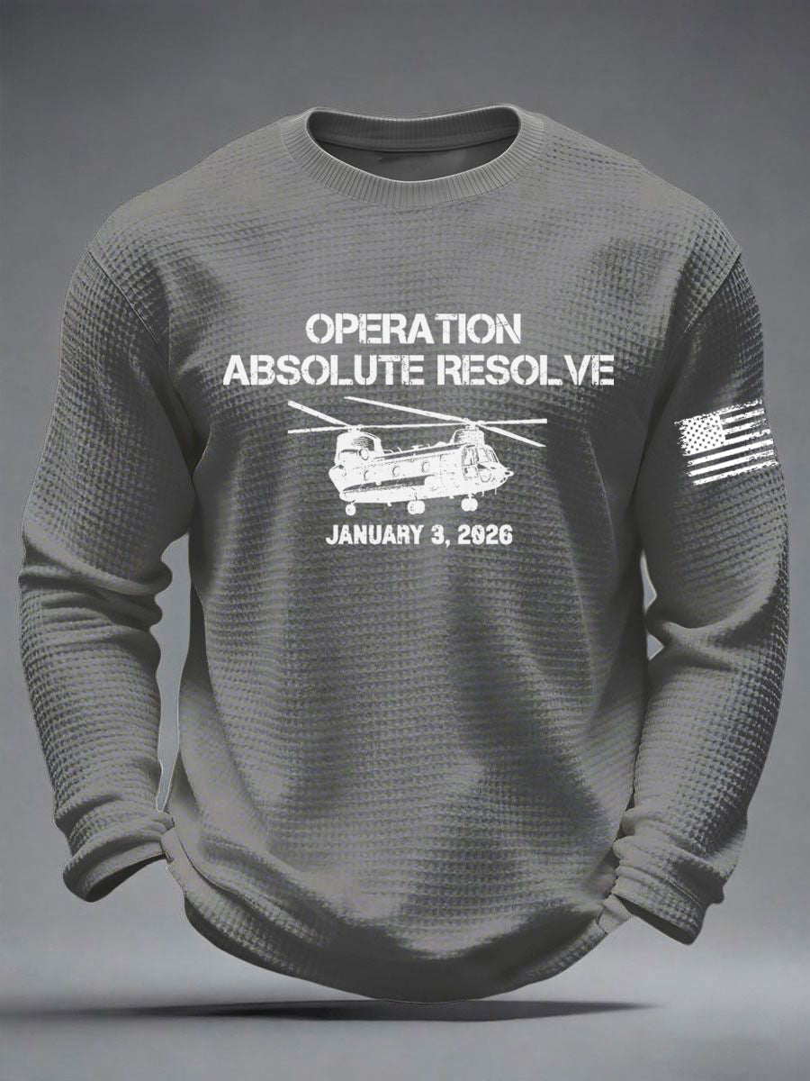 Camiseta de manga larga estampada Operation Absolute Resolve para hombre