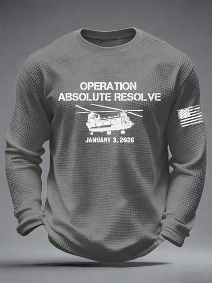 Camiseta de manga larga estampada Operation Absolute Resolve para hombre