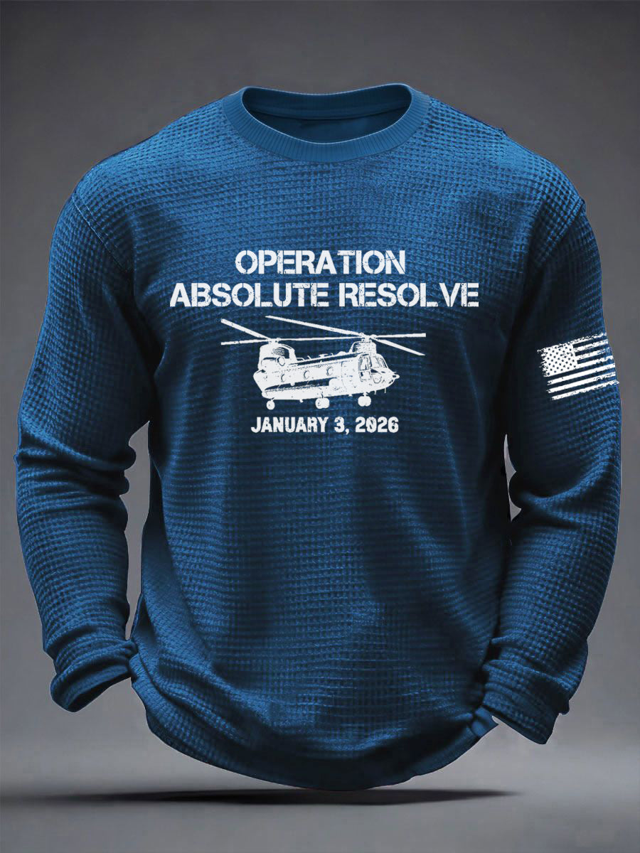 Camiseta de manga larga estampada Operation Absolute Resolve para hombre
