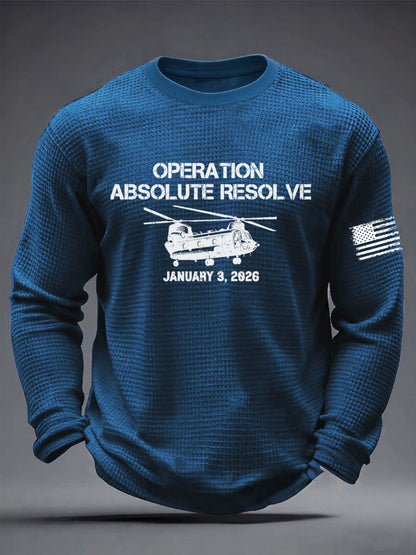 Camiseta de manga larga estampada Operation Absolute Resolve para hombre