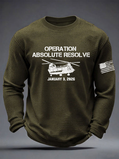 Camiseta de manga larga estampada Operation Absolute Resolve para hombre