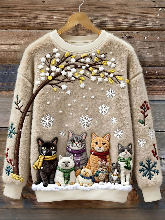 Women's Sudaderas de franela de gatos