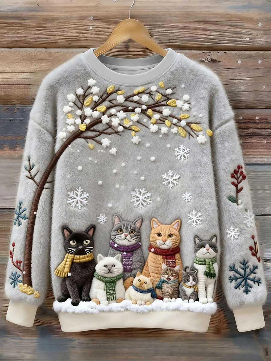Women's Sudaderas de franela de gatos