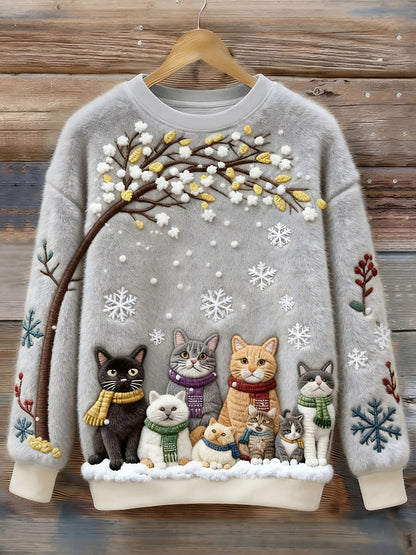 Women's Sudaderas de franela de gatos