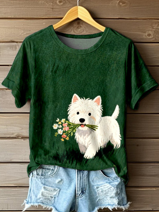 Camiseta encantadora West Highland White Terrier Art Print para mujer