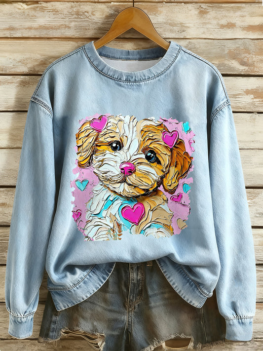 Sudadera de diseño de arte de pintura al óleo de San Valentín para mujer