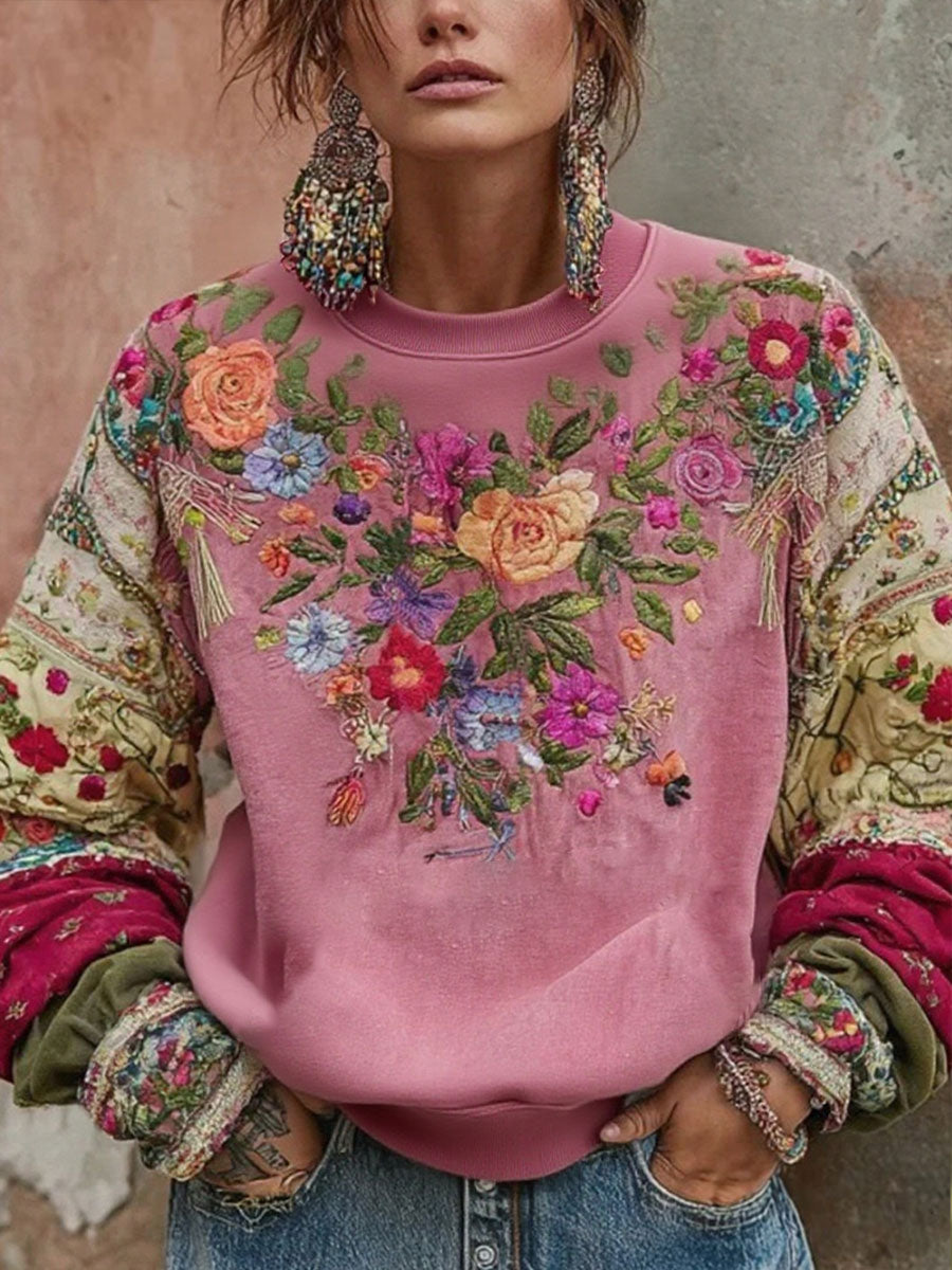 Sudadera impresa floral de la conciencia del cáncer de pecho de las mujeres
