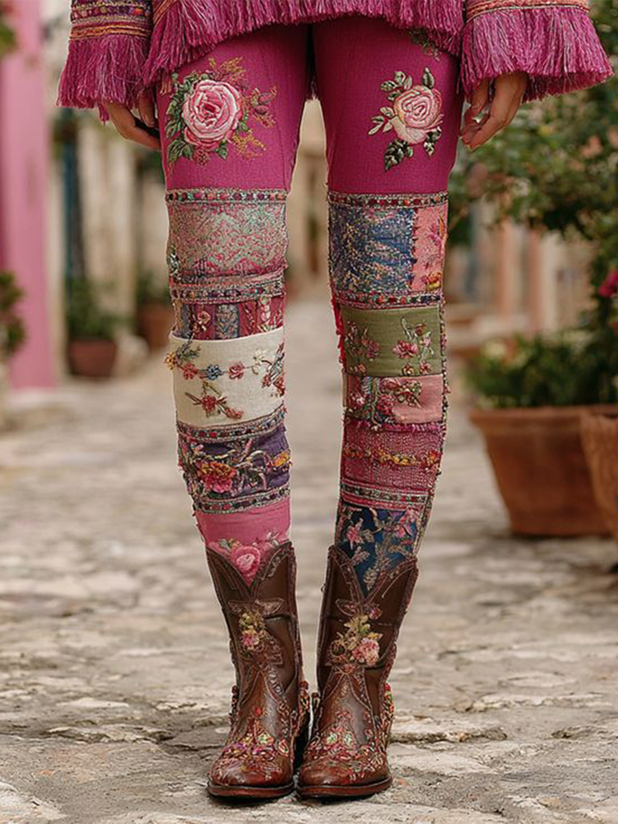 Pantalones botánicos de mujer con estampado floral