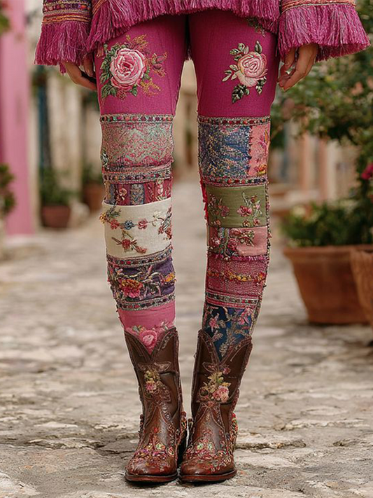 Pantalones botánicos de mujer con estampado floral