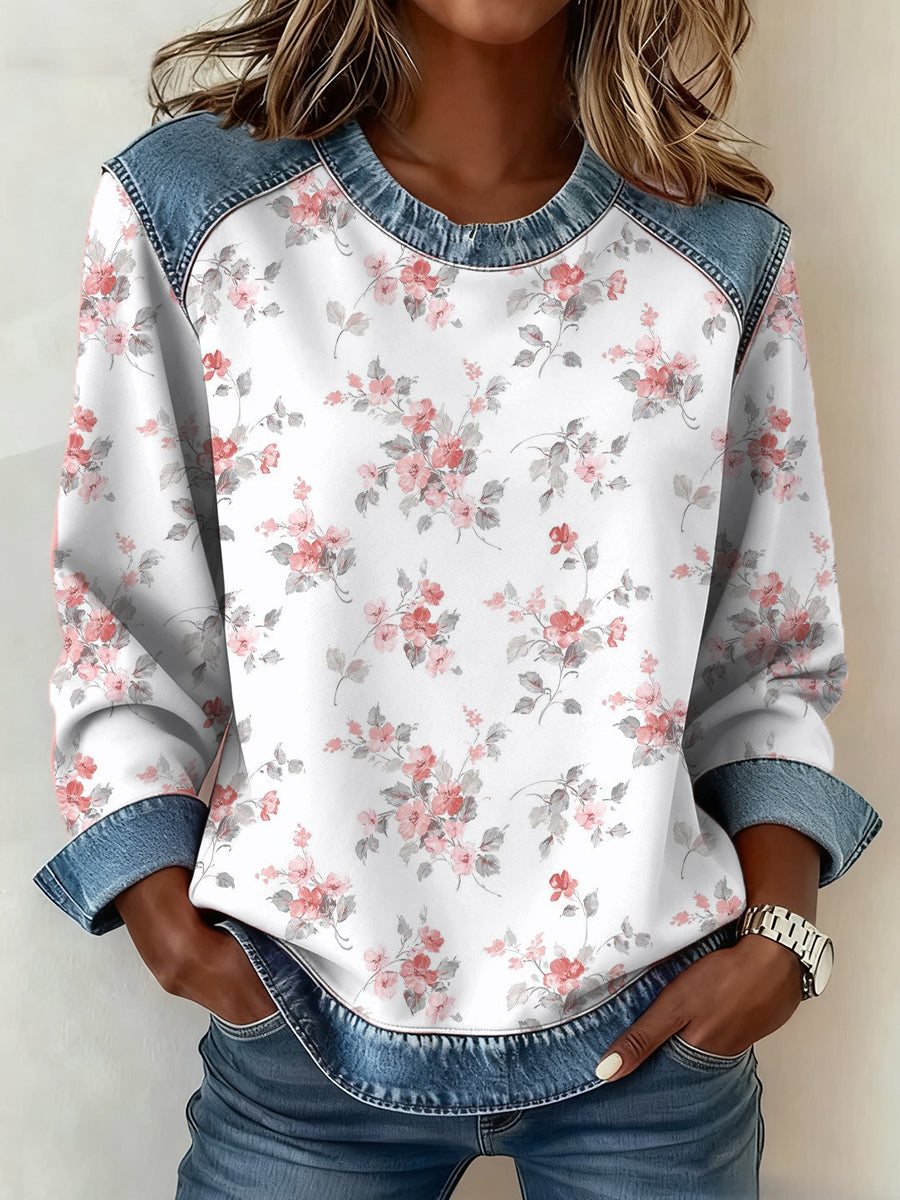 Cáncer de mama Rosa Patrón Patchwork Art Sudadera de mujer