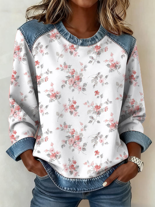 Cáncer de mama Rosa Patrón Patchwork Art Sudadera de mujer