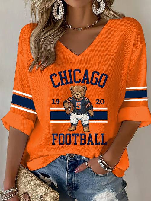 Los aficionados al fútbol de las mujeres Gameday Casual Waffle camiseta