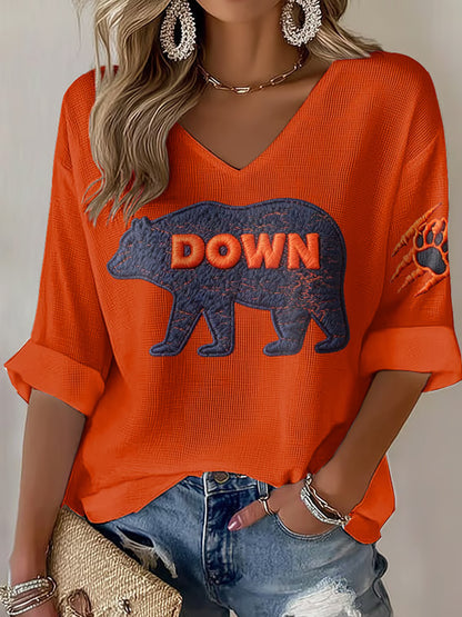 Los aficionados al fútbol de las mujeres Gameday Casual Waffle camiseta