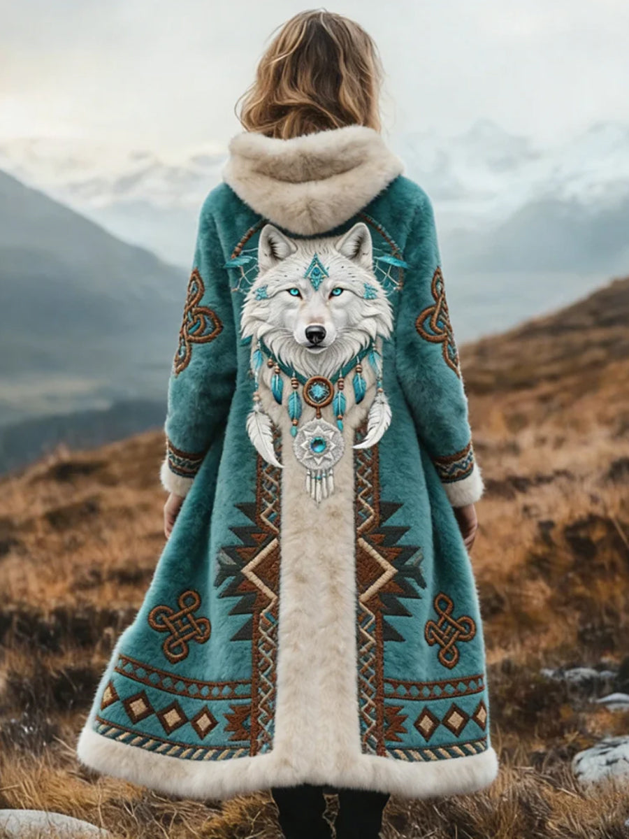 Aztec Cozy Plush Long Cardigan para mujer