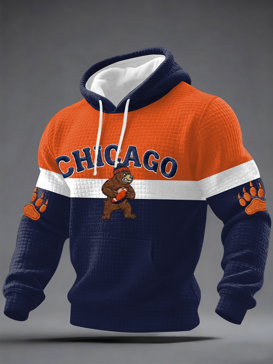Sudadera con capucha a cuadros casual Gameday de los aficionados al fútbol de los hombres