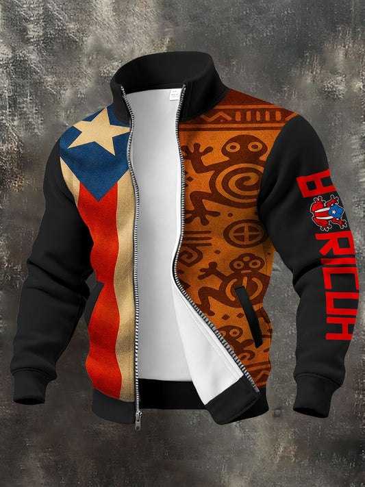 Abrigo con estampado Art de Puerto Rico para hombre