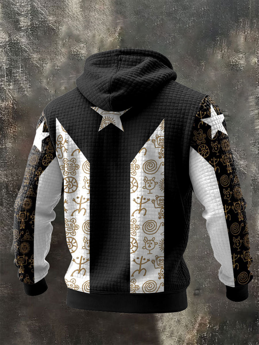Hombres Puerto Rico orgulloso arte impreso Hoodie