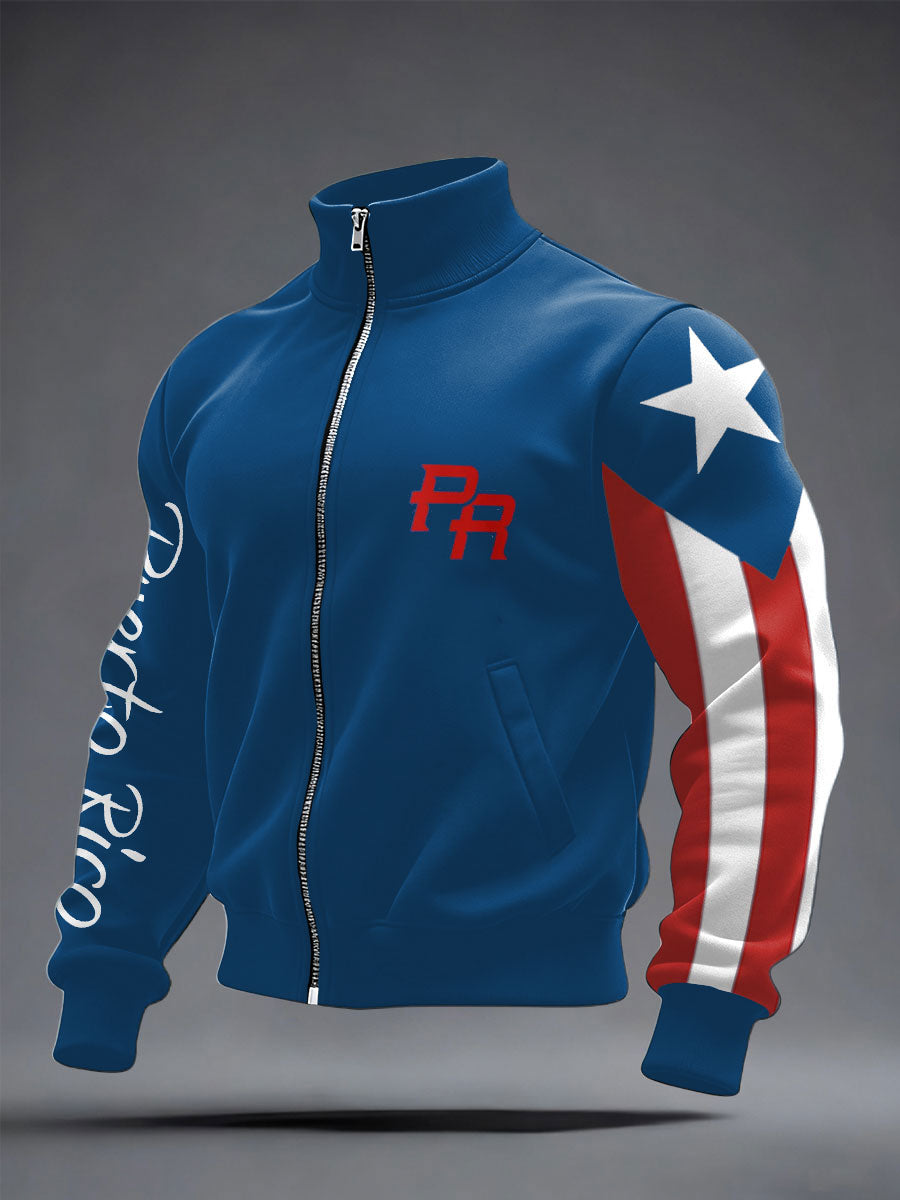 Abrigo de hombre Puerto Rico Orgulloso Impreso