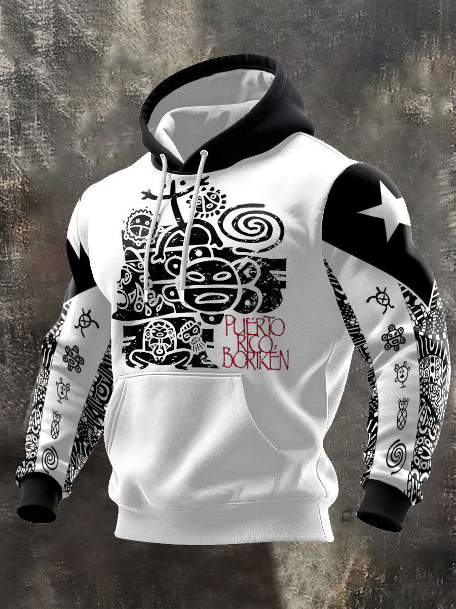 Sudadera con capucha de los hombres de arte orgulloso de Puerto Rico