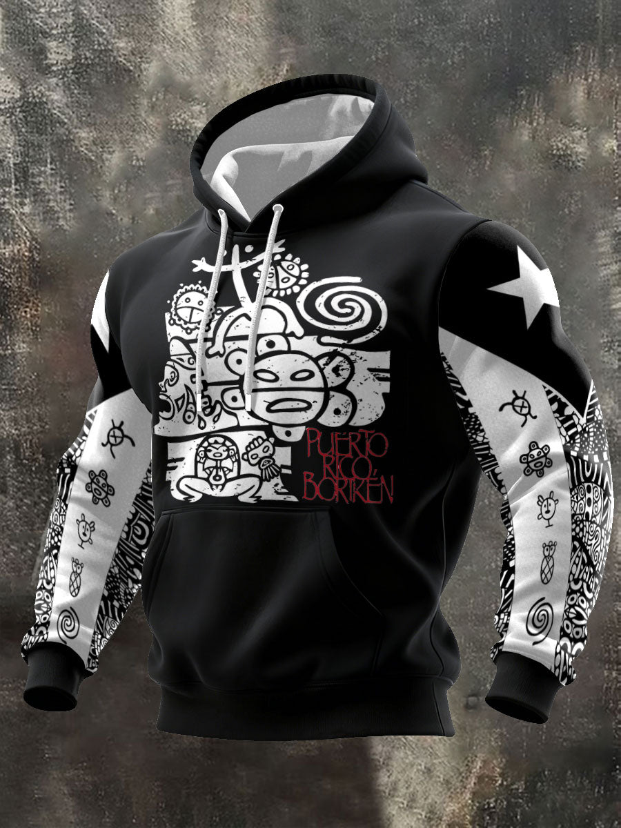 Sudadera con capucha de los hombres de arte orgulloso de Puerto Rico