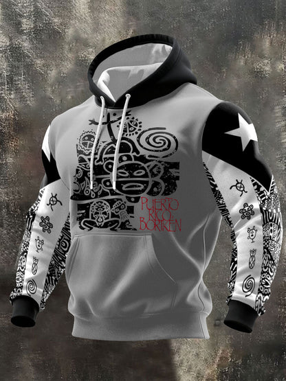 Sudadera con capucha de los hombres de arte orgulloso de Puerto Rico