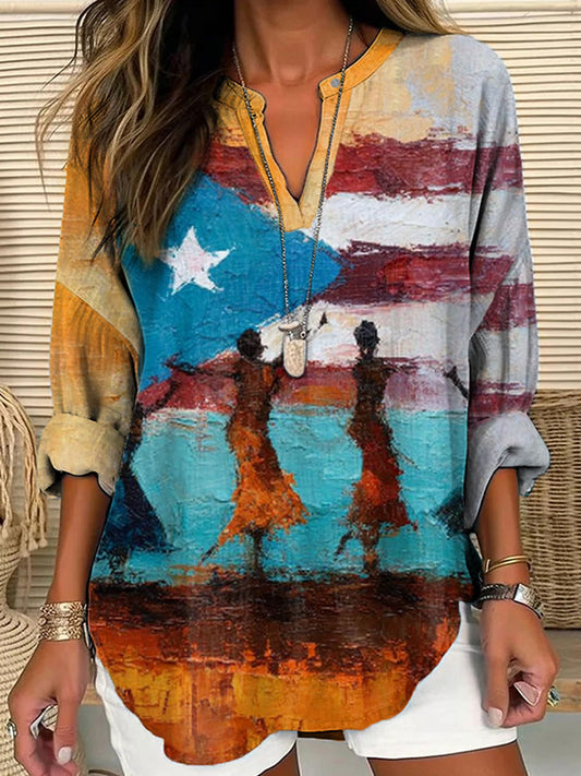 Tops estampados Art de Puerto Rico de mujer