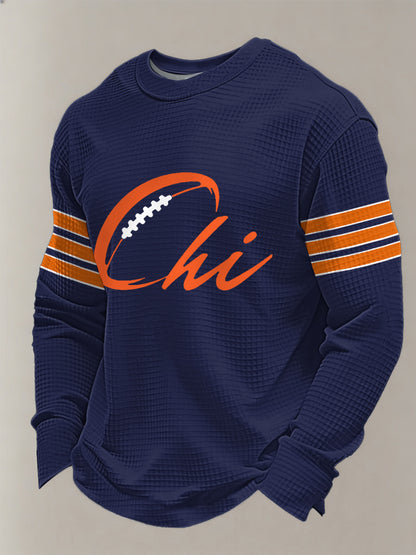 Football Fans Gameday Casual Waffle Camiseta de manga larga para hombre