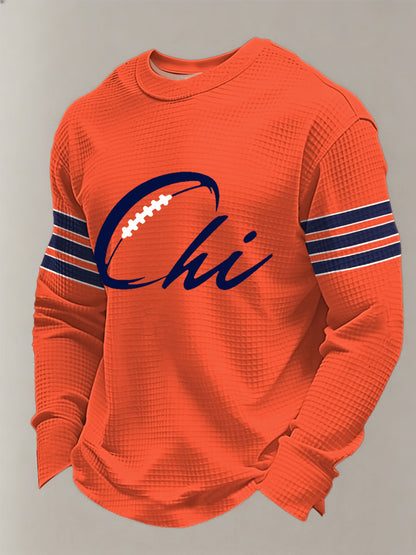 Football Fans Gameday Casual Waffle Camiseta de manga larga para hombre