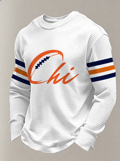 Football Fans Gameday Casual Waffle Camiseta de manga larga para hombre