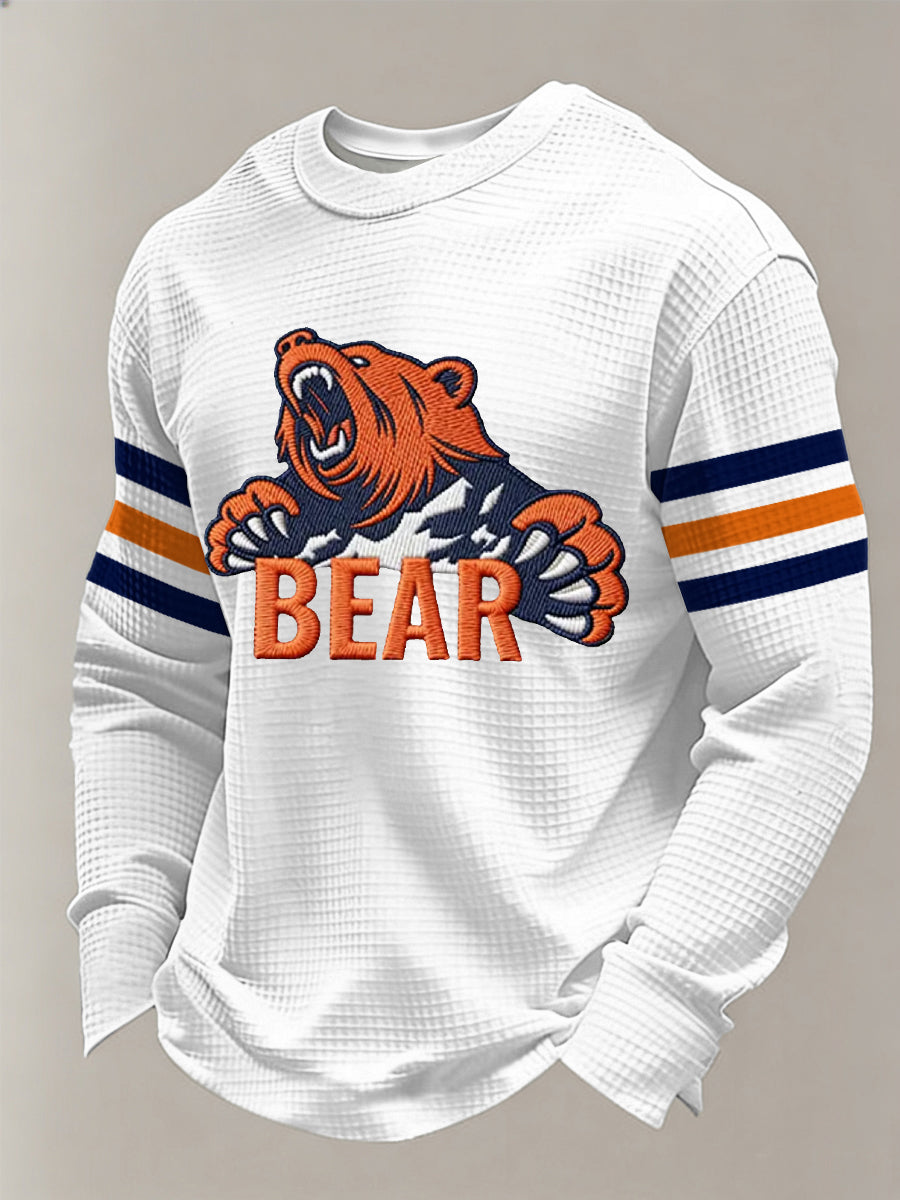 Football Fans Gameday Casual Waffle Camiseta de manga larga para hombre