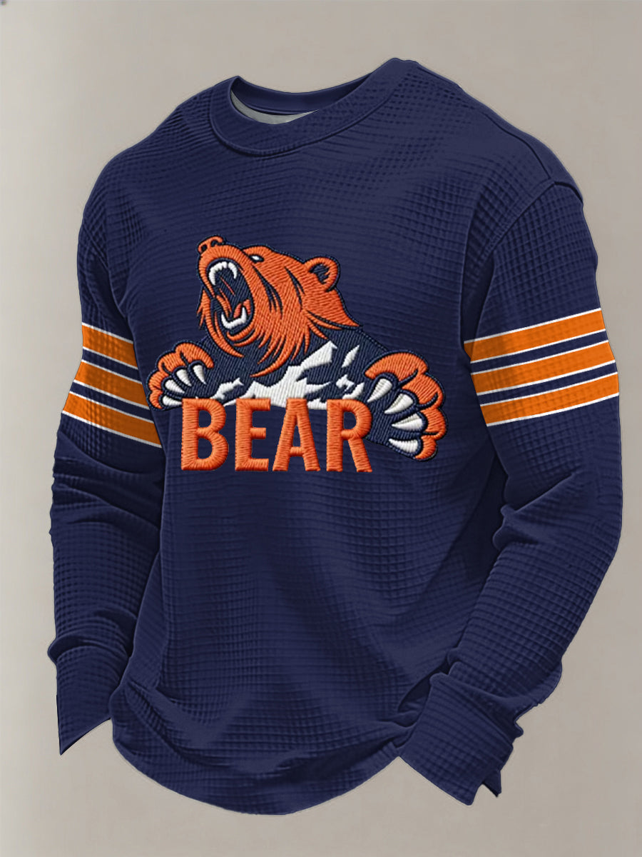 Football Fans Gameday Casual Waffle Camiseta de manga larga para hombre