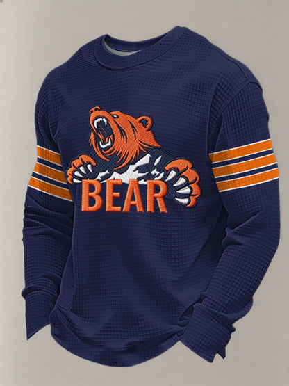 Football Fans Gameday Casual Waffle Camiseta de manga larga para hombre