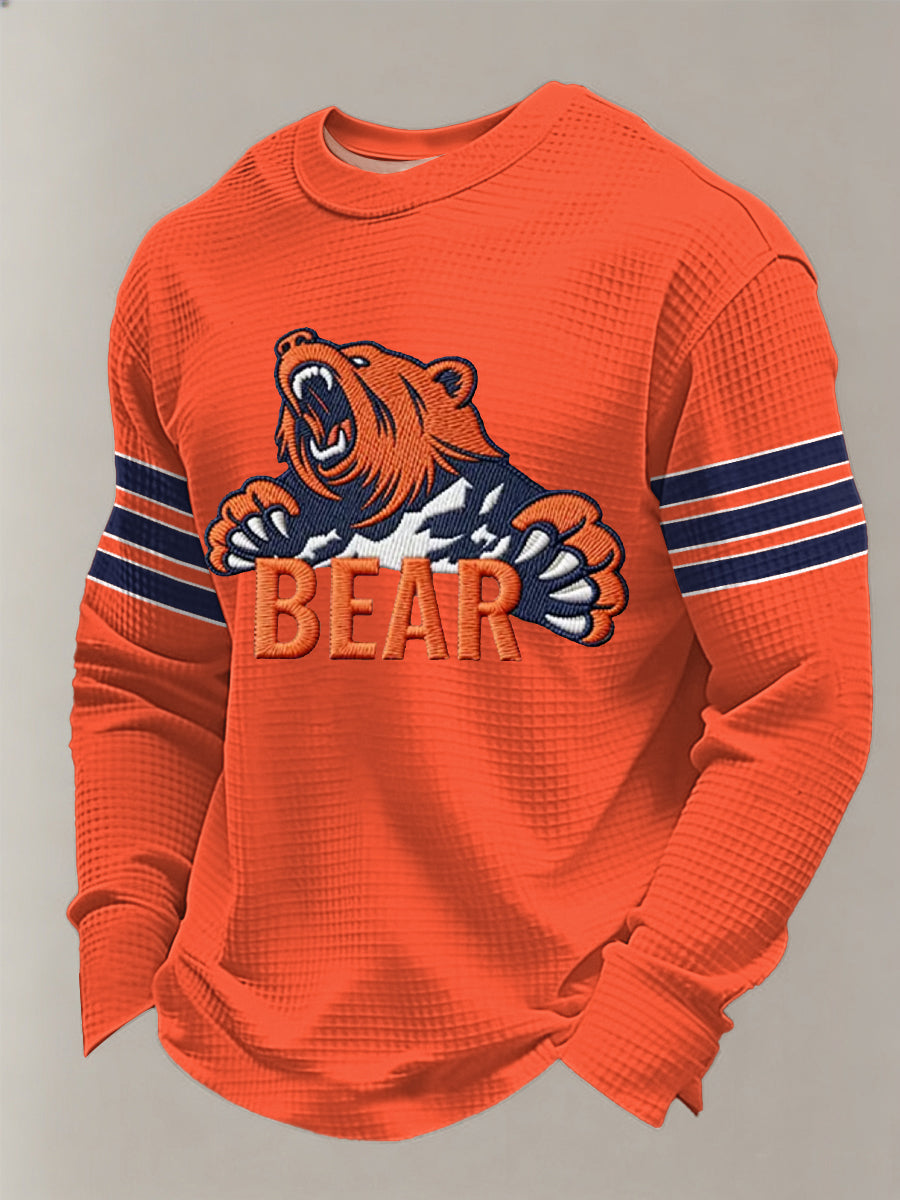 Football Fans Gameday Casual Waffle Camiseta de manga larga para hombre