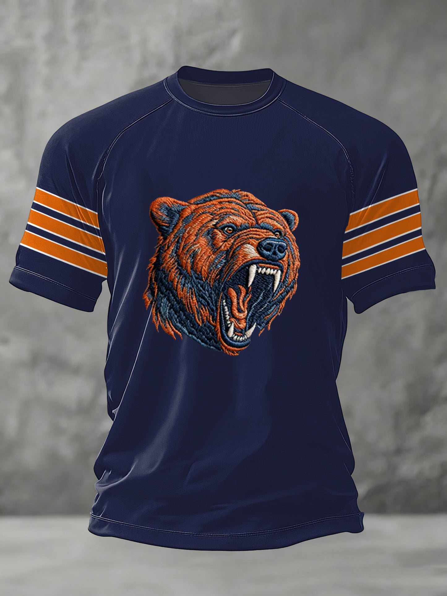 Camiseta casual Gameday de los fanáticos del fútbol de la impresión del oso de los hombres