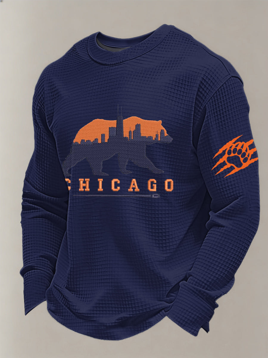 Hombres de los aficionados al fútbol Gameday Casual Waffle Sudadera