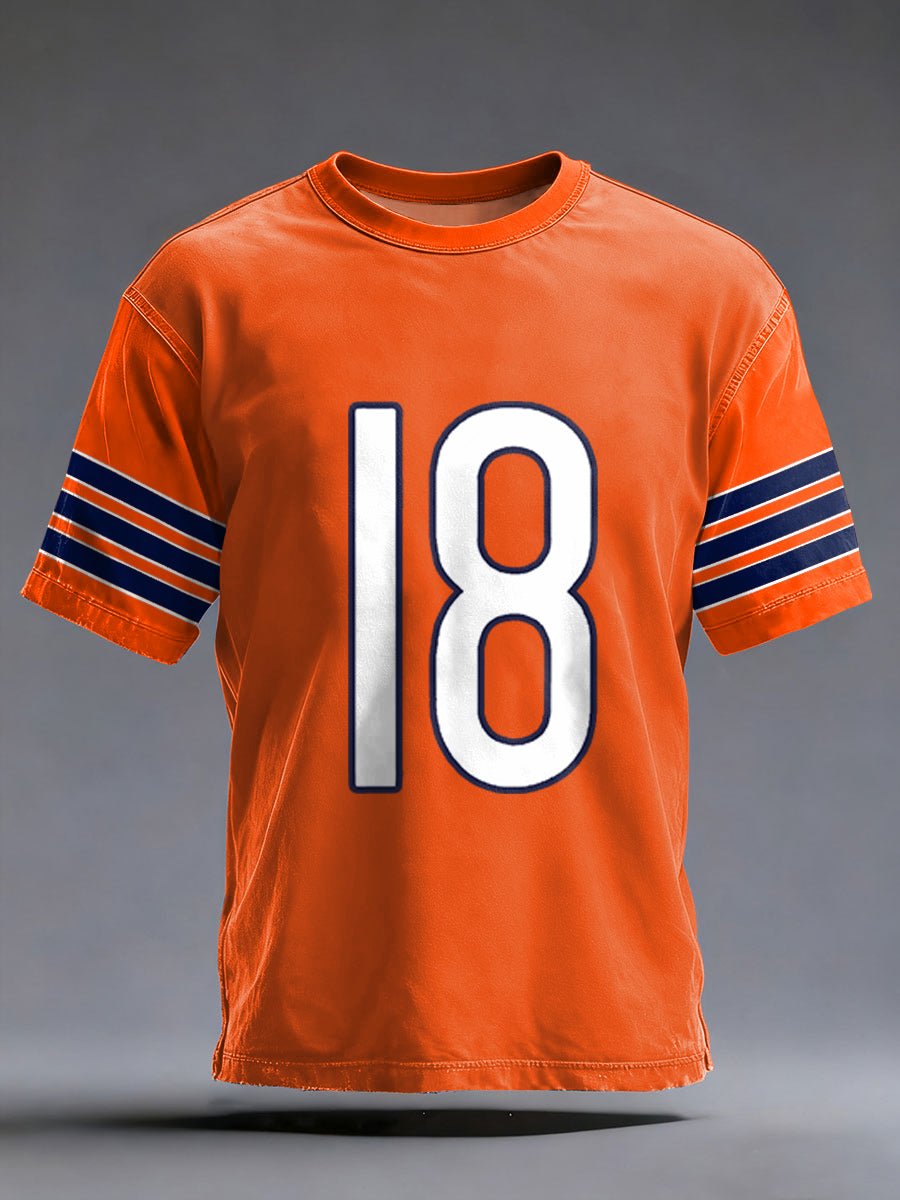 Número 18 Chicago de los hombres aficionados al fútbol Gameday Casual Tee