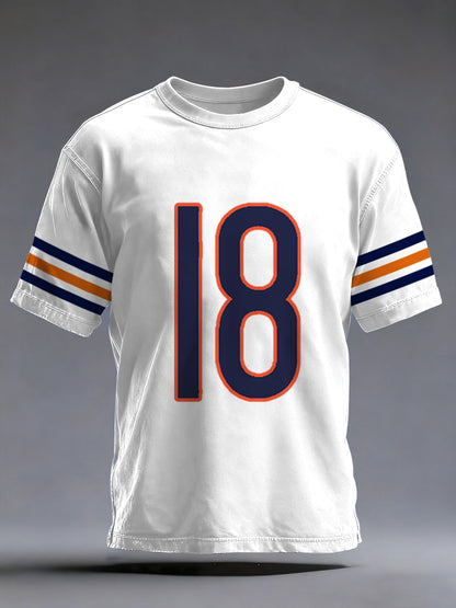Número 18 Chicago de los hombres aficionados al fútbol Gameday Casual Tee