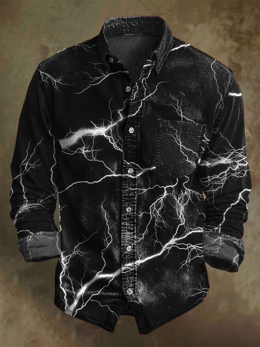 Camisa informal de manga larga con estampado abstracto Lightning