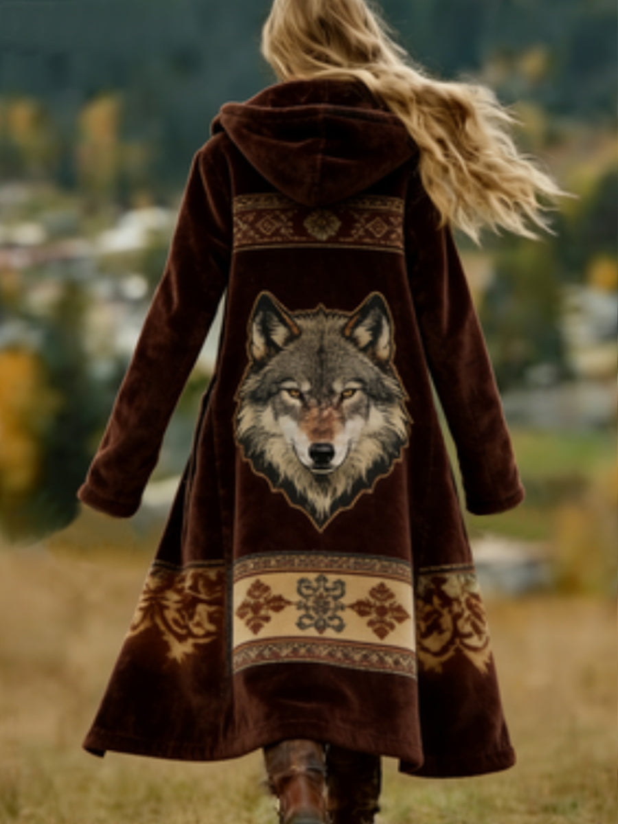 Mujer Lobo Dreamcatcher Western Aztec Cozy Cardigan
