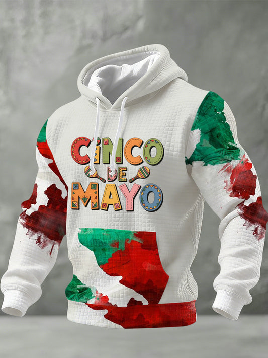 Sudadera con capucha impresa conmemorativa mexicana del Cinco de Mayo de los hombres