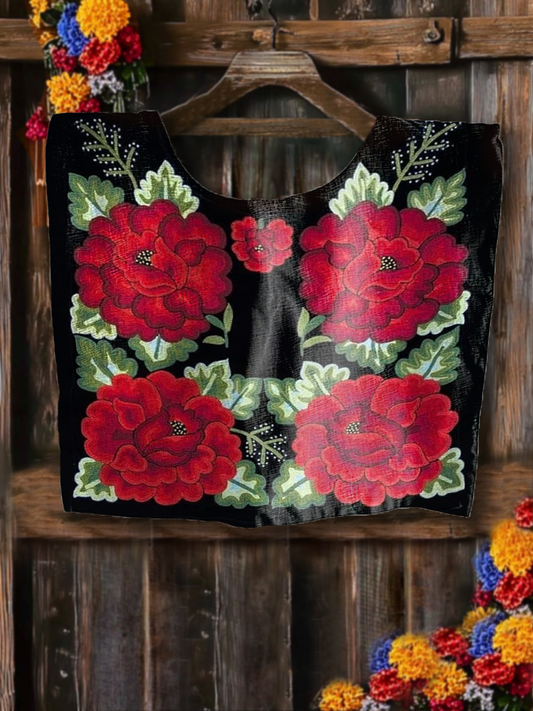 Mujer Fiesta Mexicana Cinco De Mayo Arte Floral Impreso Huipil