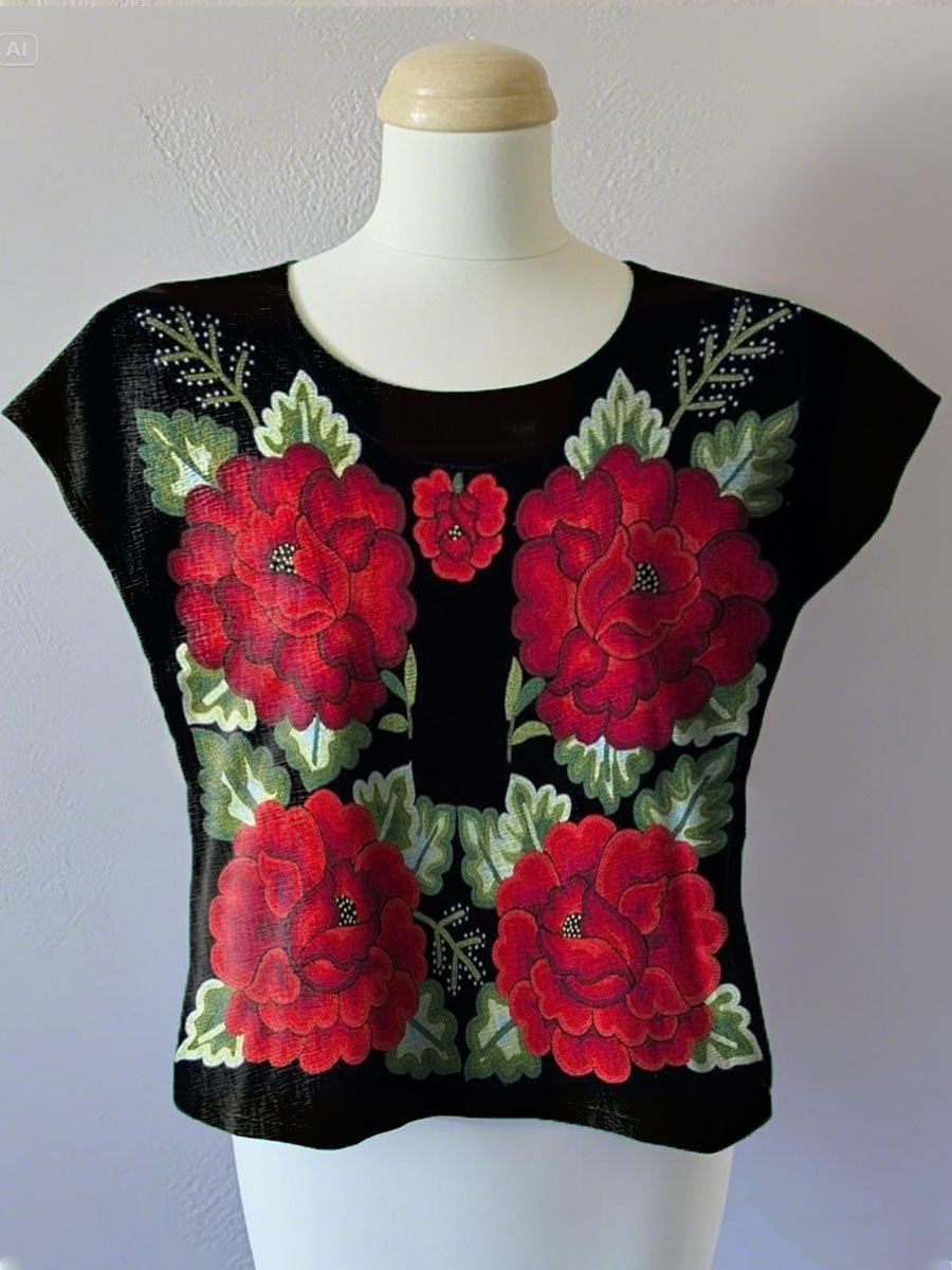 Mujer Fiesta Mexicana Cinco De Mayo Arte Floral Impreso Huipil